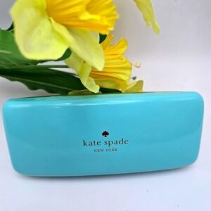 Kate Spade New York Turquoise Blue and Green Hard Clamshell Eyeglasses Case